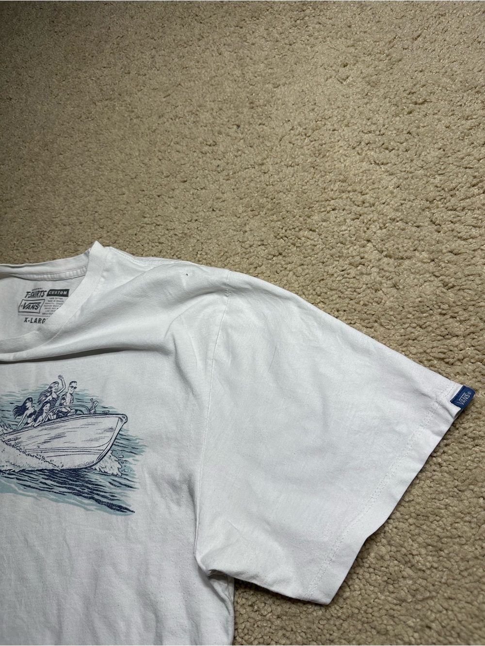 Vans Original White T-shirt Men Size XL - Picture 8 of 9